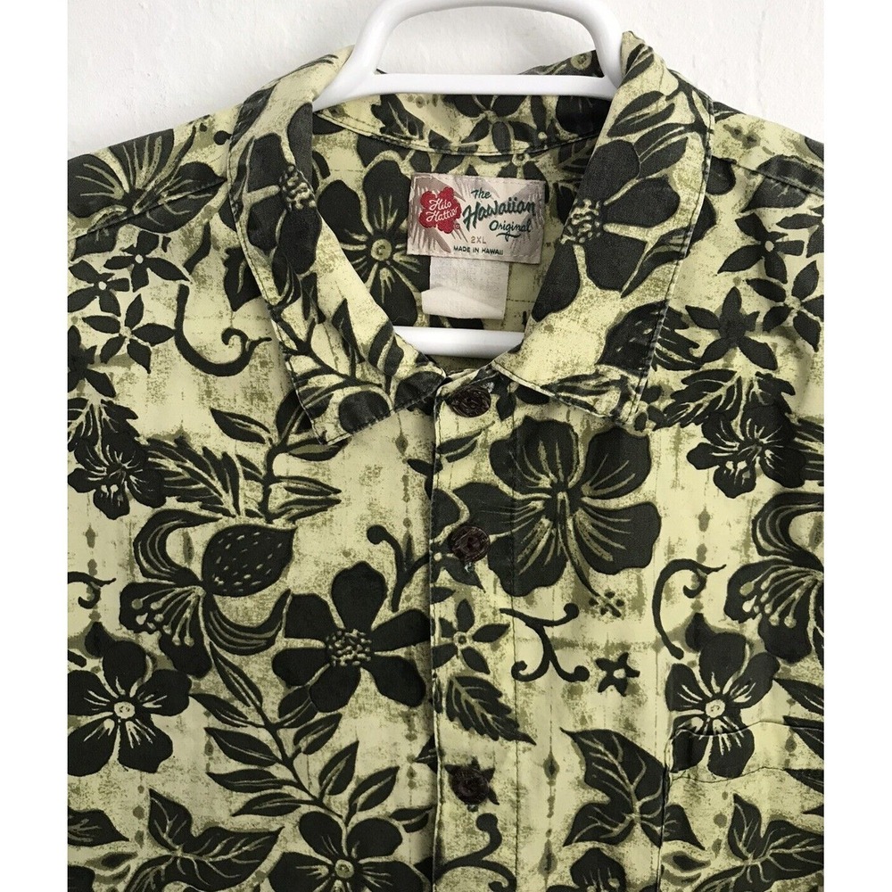 Hilo Hattie Mens The Hawaiian Original Shirt Floral Print Sz 2XL Green - Picture 3 of 6